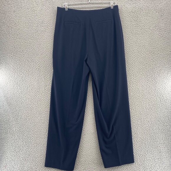 Talbots Pants Womens 12 Navy Stretch Tapered Leg Pockets Office Career Casual - Picture 3 of 12